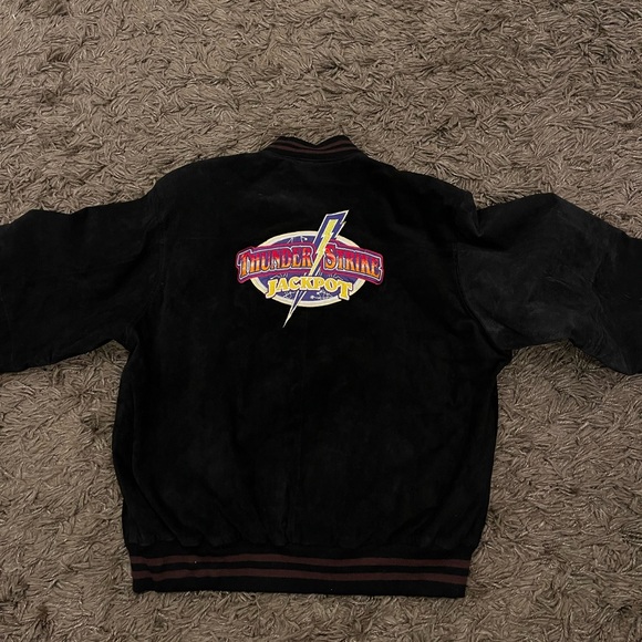 LEATHER LETTERMAN STYLE JACKET THUNDER VALLEY CASINO Size XL - Picture 11 of 11